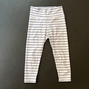 Kiava cropped leggings - white and blue stripe